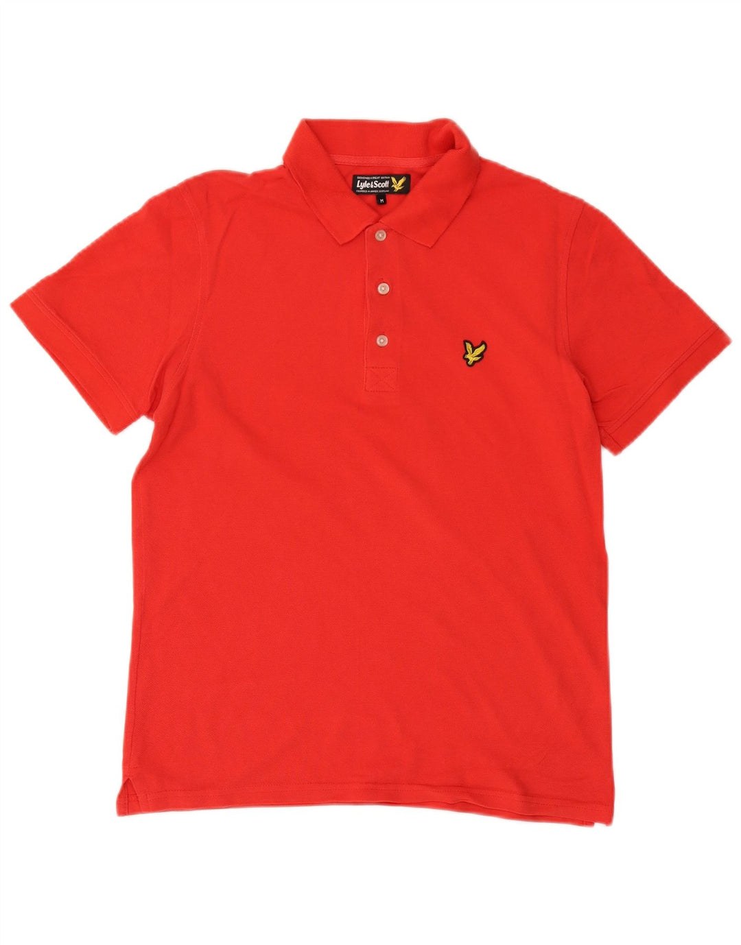 Мужская рубашка-поло Lyle & Scott из хлопка среднего красного цвета