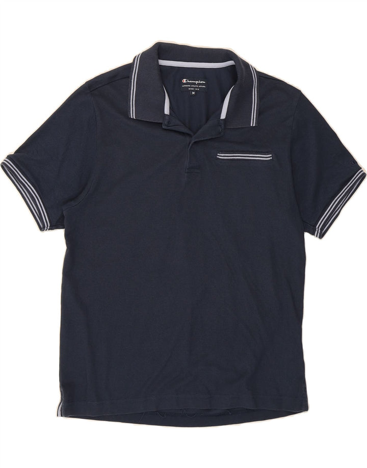 CHAMPION Mens Polo Shirt Medium Navy Blue Cotton Vintage Champion and Second-Hand Champion from Messina Hembry 