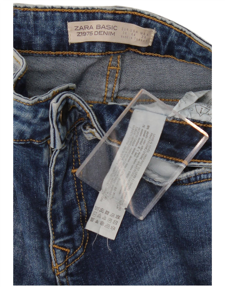 Женские потертые джинсы скинни ZARA EU 36 XS W26 L27, синий хлопок