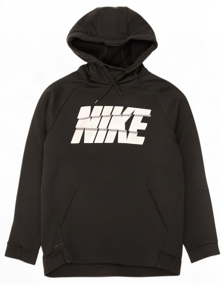 Мужской джемпер с капюшоном с графикой Nike Dri Fit, средний черный, полиэстер
