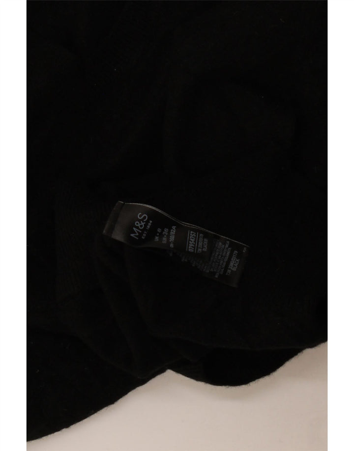 Женский джемпер с круглым вырезом Marks & Spencer, Великобритания, 8, маленький, черный