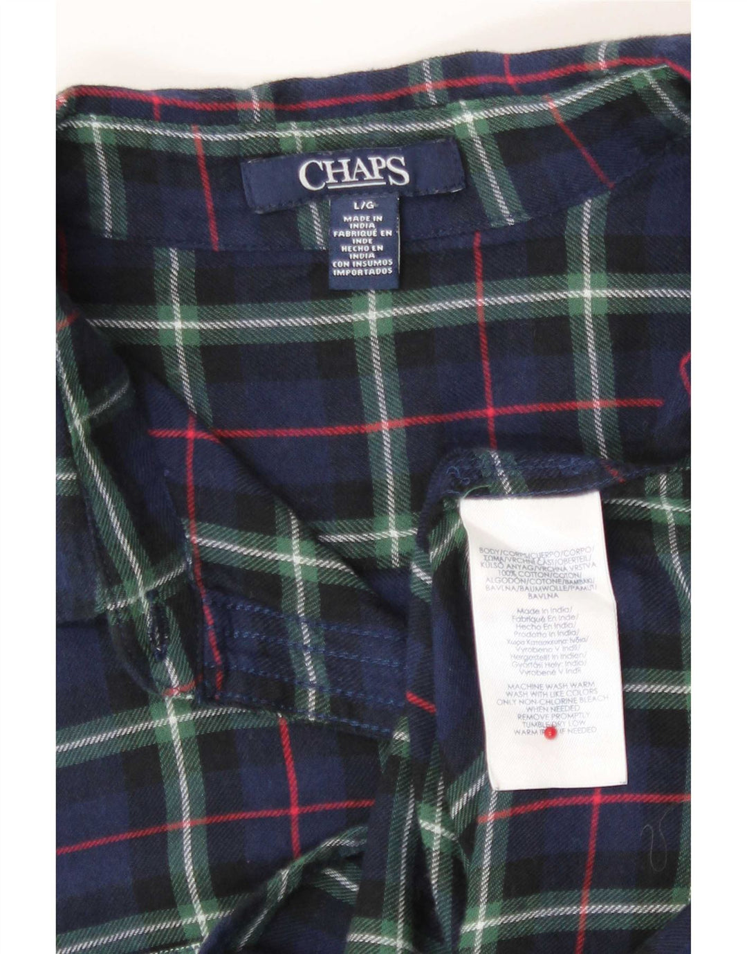 Женская фланелевая рубашка Chaps UK 16, большой размер, темно-синяя клетка, хлопок