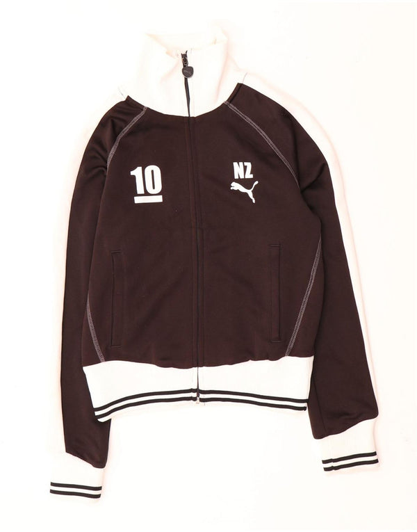 Женская укороченная спортивная куртка PUMA UK 10, маленькая черная с цветными блоками