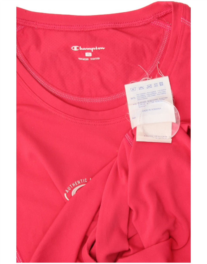 Женская укороченная футболка с рисунком Champion UK 8, маленький розовый полиамид