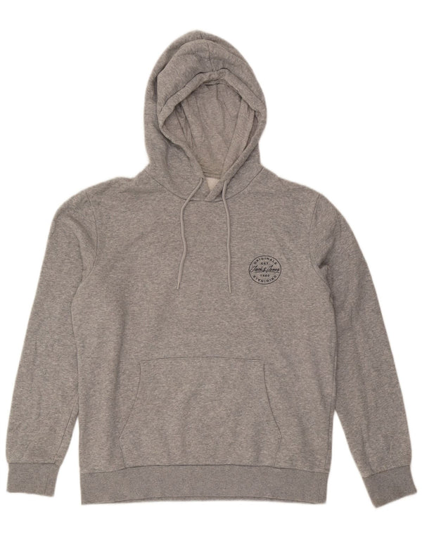 Мужской джемпер с капюшоном Jack & Jones, большой серый, хлопок