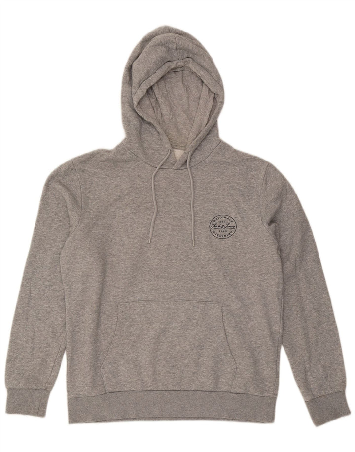 Мужской джемпер с капюшоном Jack & Jones, большой серый, хлопок
