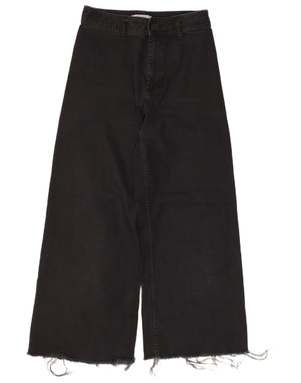 Женские широкие джинсы Zara EU 42, большие W32 L27, черный хлопок