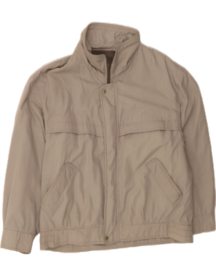 VINTAGE Mens Bomber Jacket UK 40 Large Grey Vintage Vintage and Second-Hand Vintage from Messina Hembry 