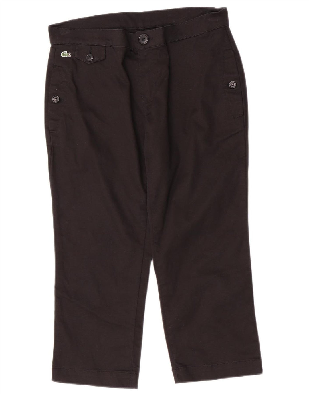 Женские капри Lacoste, размер 44, средние W30 L21, черные, хлопковые