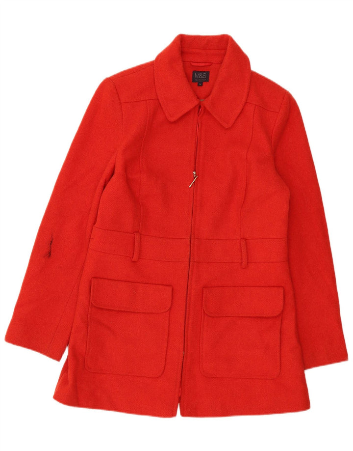 Женское пальто Marks & Spencer UK 12, средний красный акрил