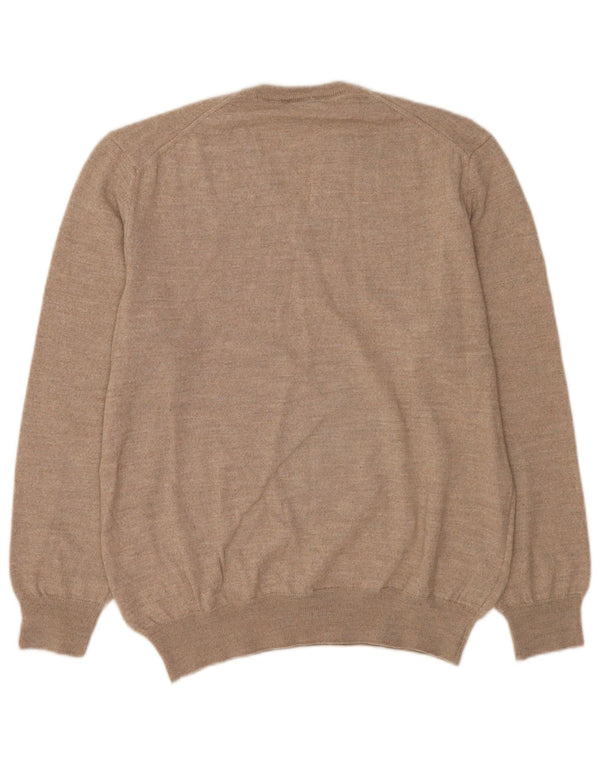 Женский джемпер Guess с v-образным вырезом UK 18 XL, бежевый из мериносовой шерсти