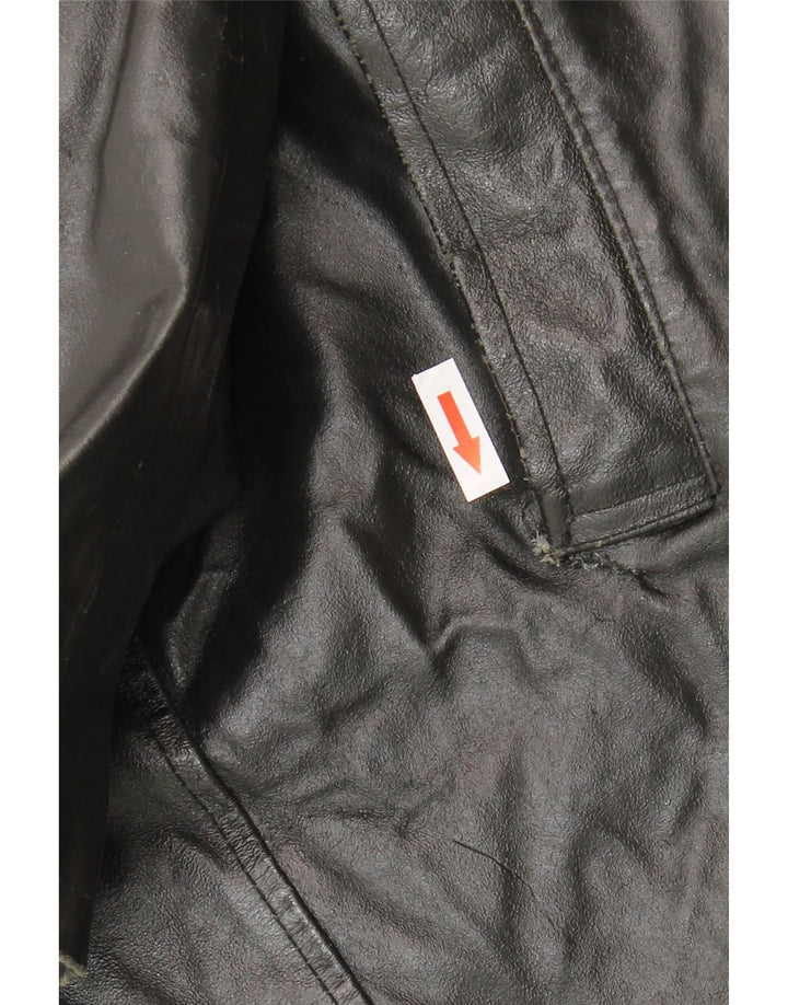 VINTAGE Мужская кожаная куртка IT 52 XL Черная кожа