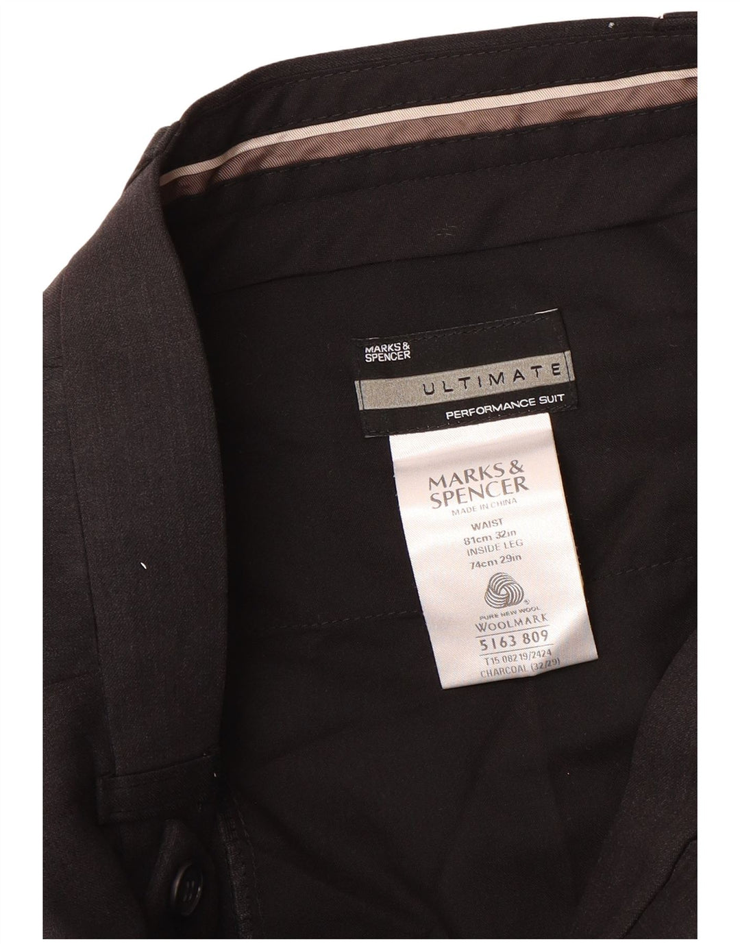 Мужские костюмные брюки Marks & Spencer W32 L29 коричневые шерстяные