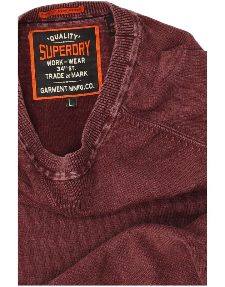 Мужской свитшот Superdry, большой бордовый хлопок, джемпер