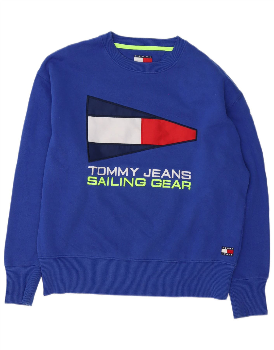 Мужской свитшот с рисунком Tommy Hilfiger, большой синий хлопковый джемпер
