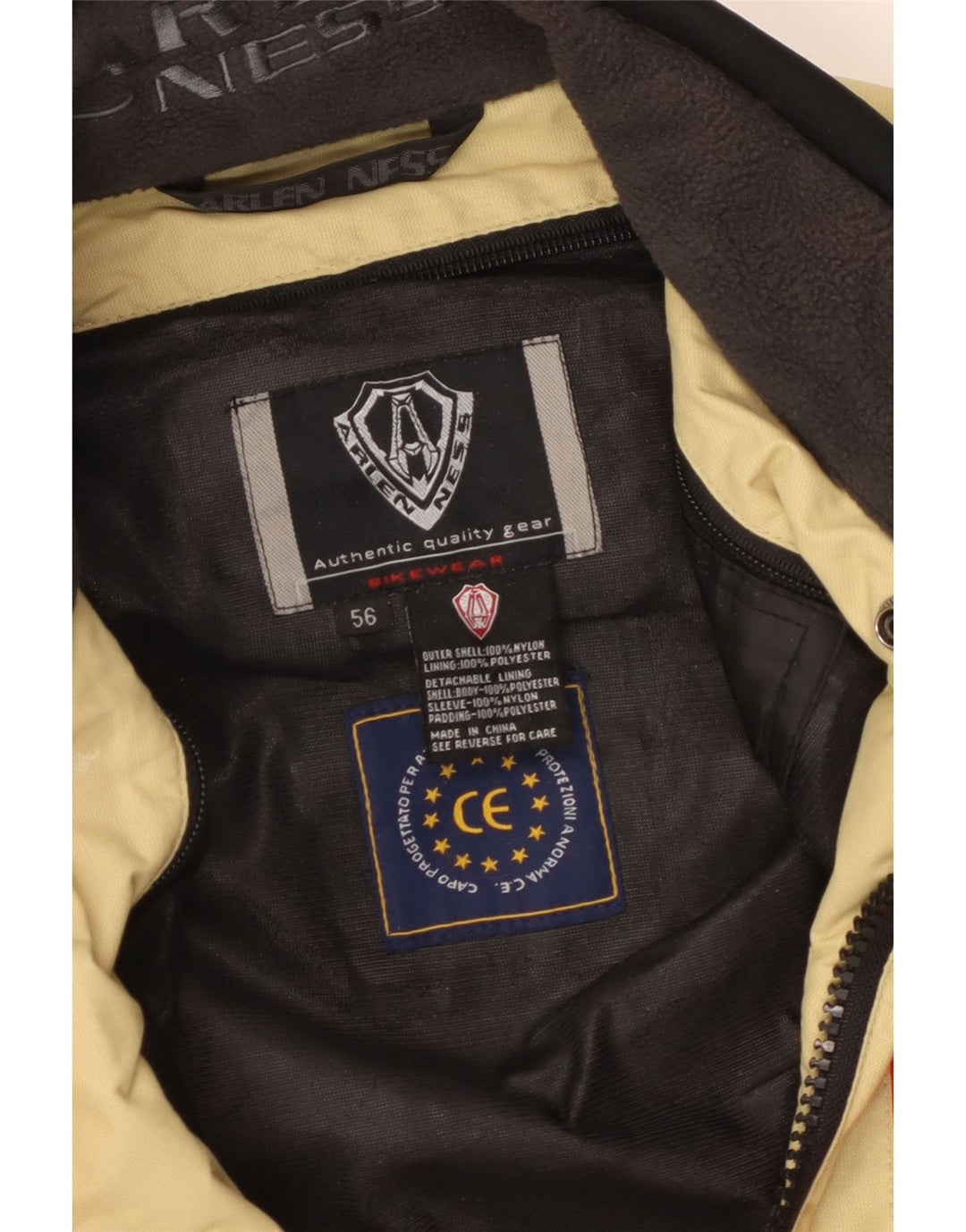 Мужская гоночная куртка Arlen Ness IT 56 3XL, бежевый нейлон с цветными блоками