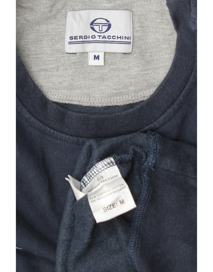 SERGIO TACCHINI Мужской свитшот с рисунком, джемпер среднего размера, темно-синий, хлопок