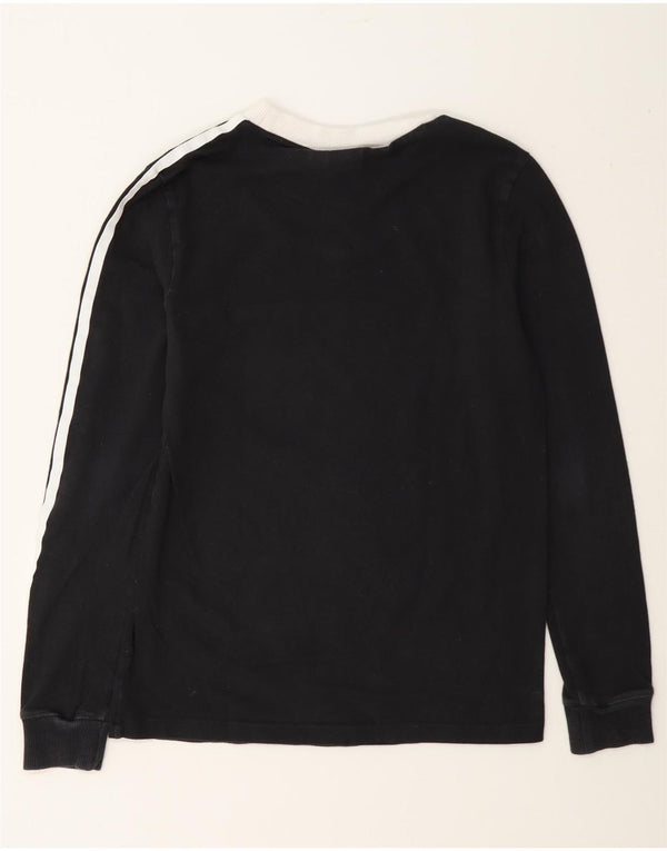 Женский топ Adidas с длинным рукавом UK 6 XS, черный, хлопок с цветными блоками
