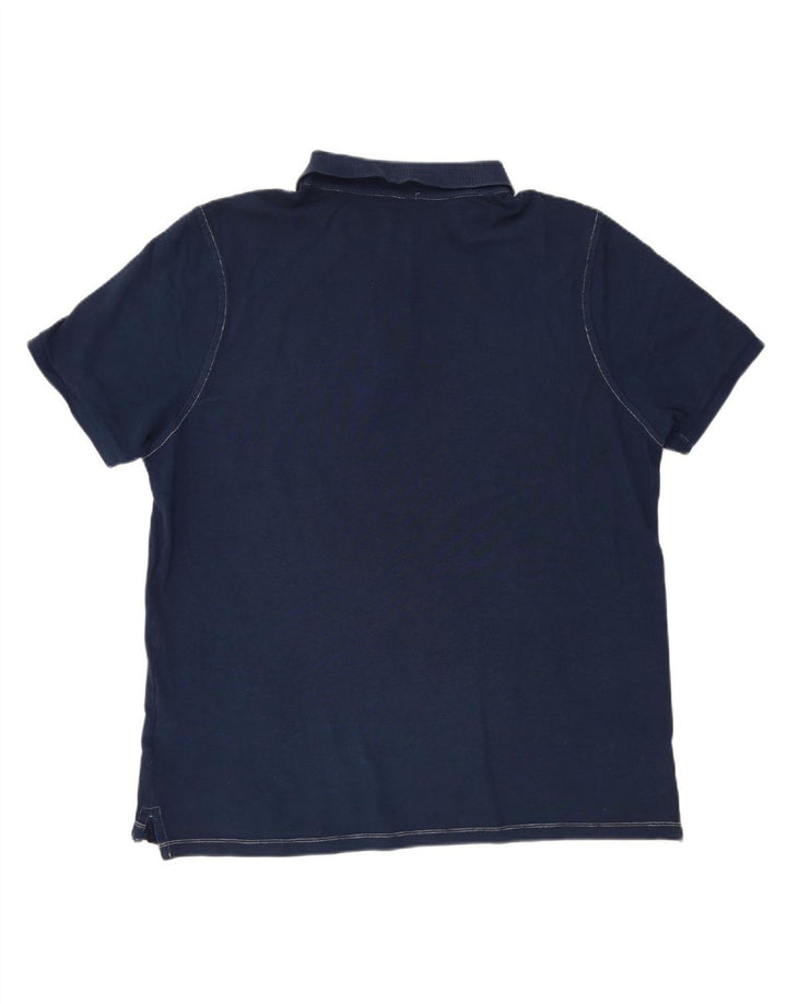 BLAUER Mens Polo Shirt XL Navy Blue Cotton