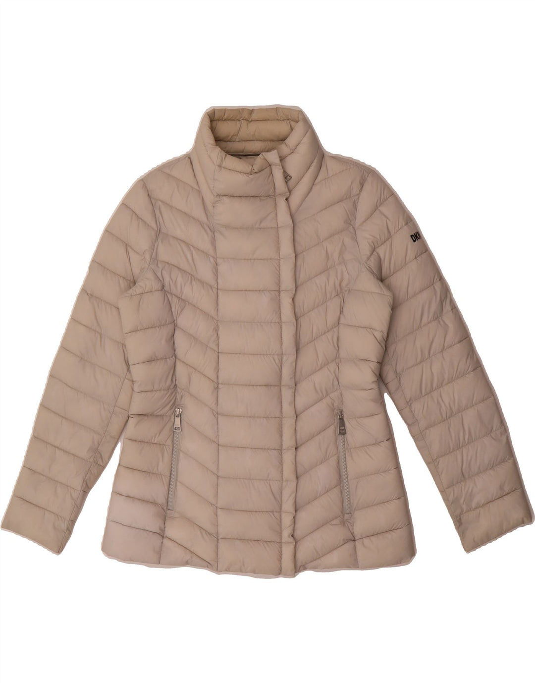 DKNY Womens Oversized Padded Jacket UK 10 Small Grey Nylon Vintage Dkny and Second-Hand Dkny from Messina Hembry 