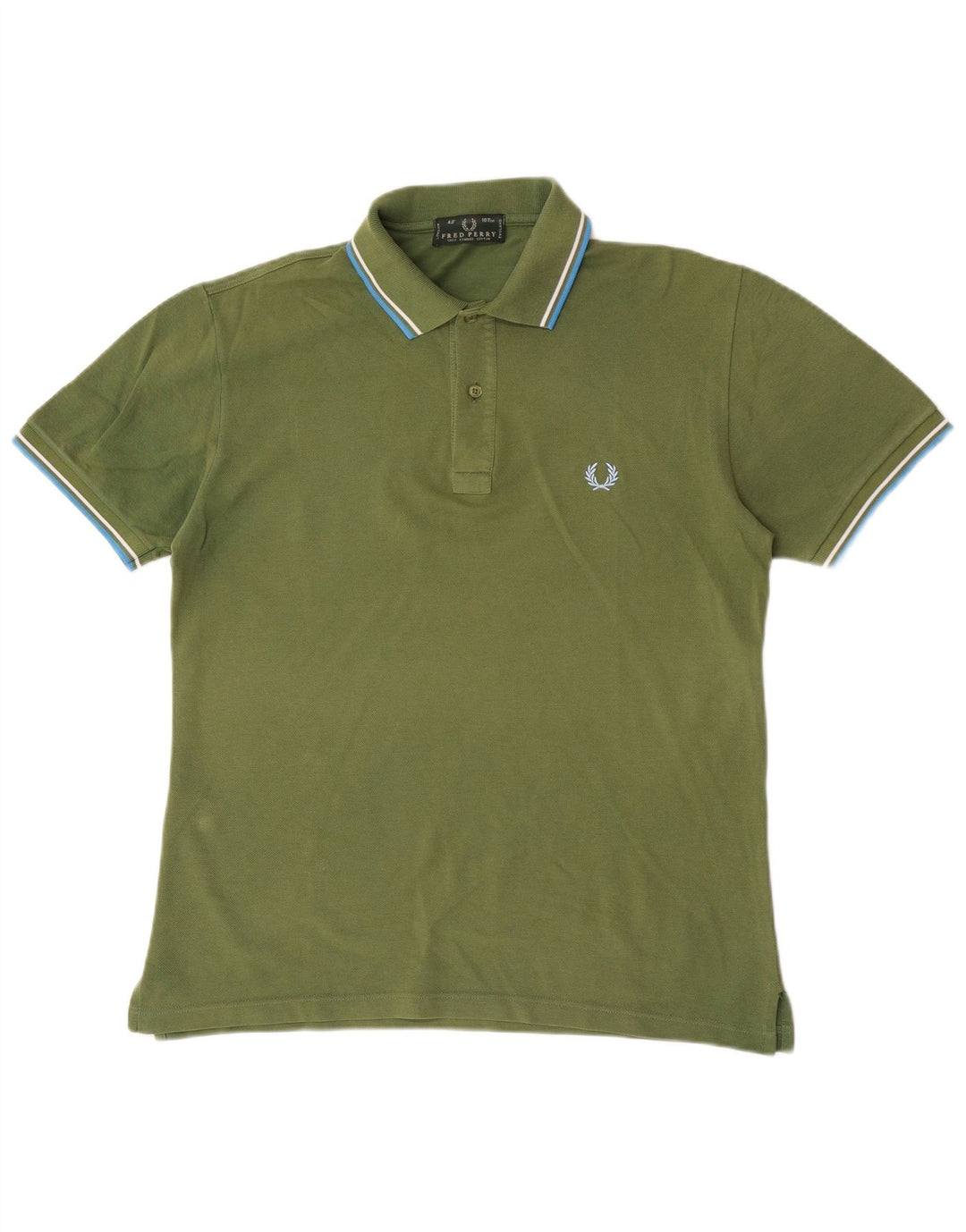 Мужская рубашка-поло FRED PERRY, хлопковая, среднего зеленого цвета