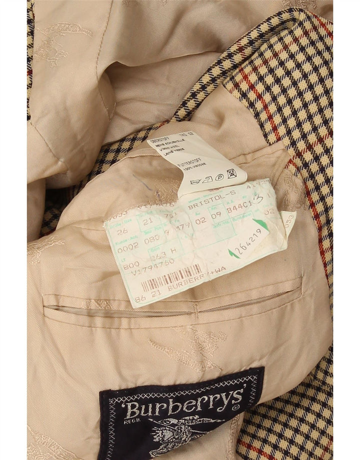 Мужской пиджак Burberrys на 2 пуговицах UK 38, средний бежевый с узором «гусиные лапки»