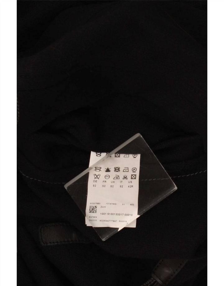 Мужской дафлкот Hugo Boss EU 52 XL, черный из натуральной шерсти