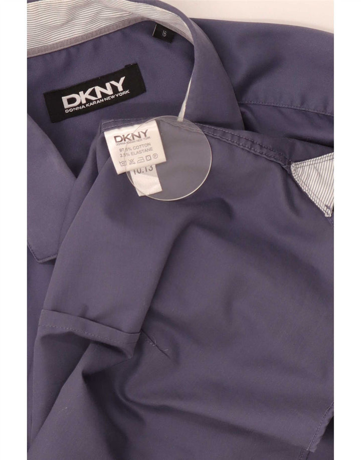 Мужская рубашка Dkny, размер 16, большая, темно-синяя, хлопковая