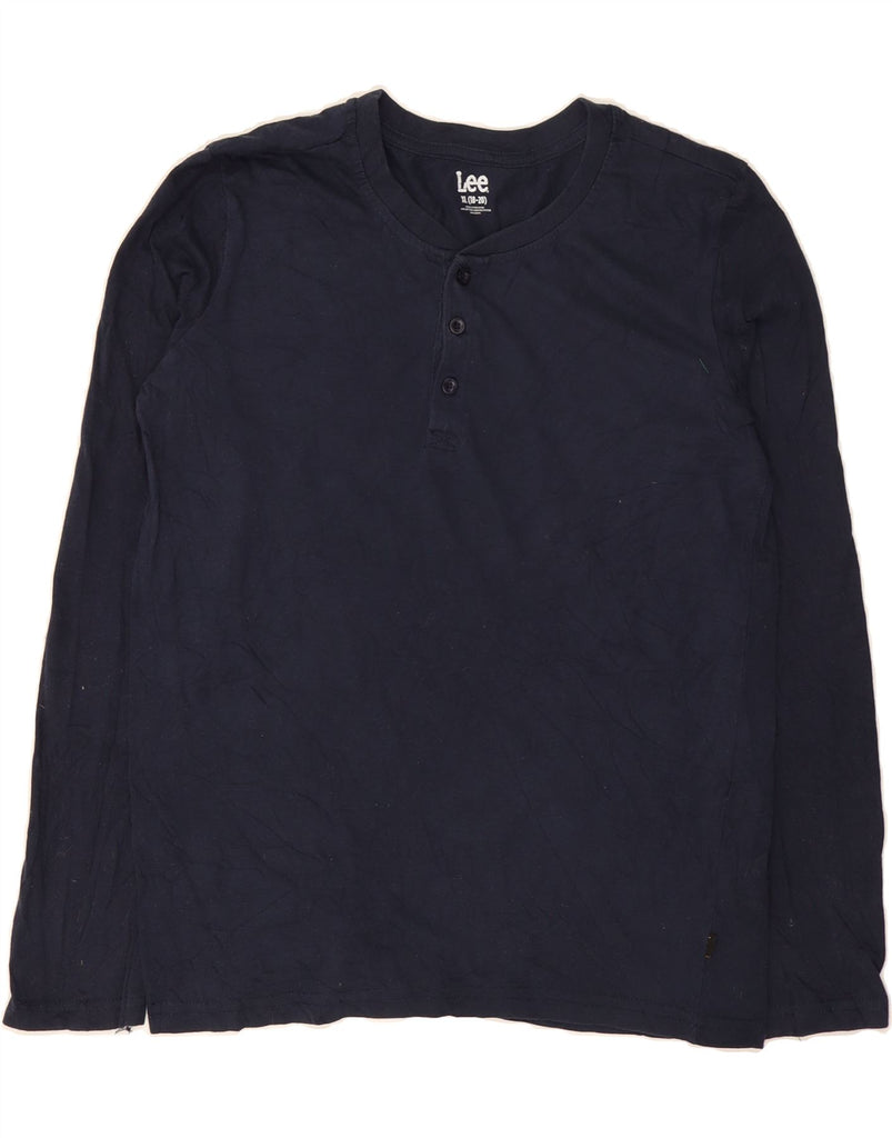 LEE Boys Top Long Sleeve 15-16 Years XL Navy Blue Cotton Vintage Lee and Second-Hand Lee from Messina Hembry 