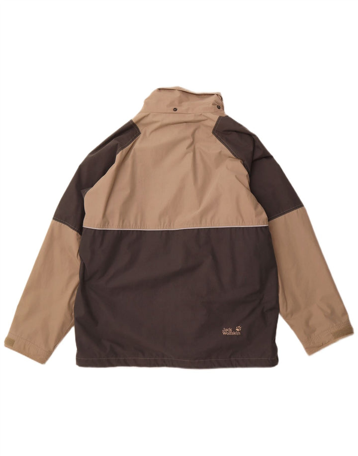 Мужская дождевик Jack Wolfskin UK 42 XL бежевый полиэстер с цветными блоками