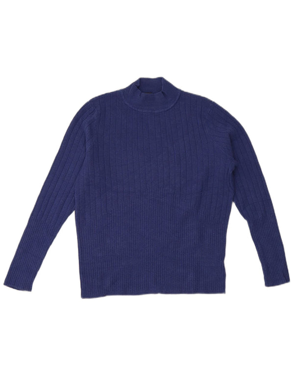 Marks & Spencer Womens Turtle Neck Jumper Sweater UK 14 Medium Blue