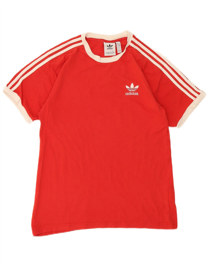 Мужская футболка Adidas Top среднего красного цвета из хлопка