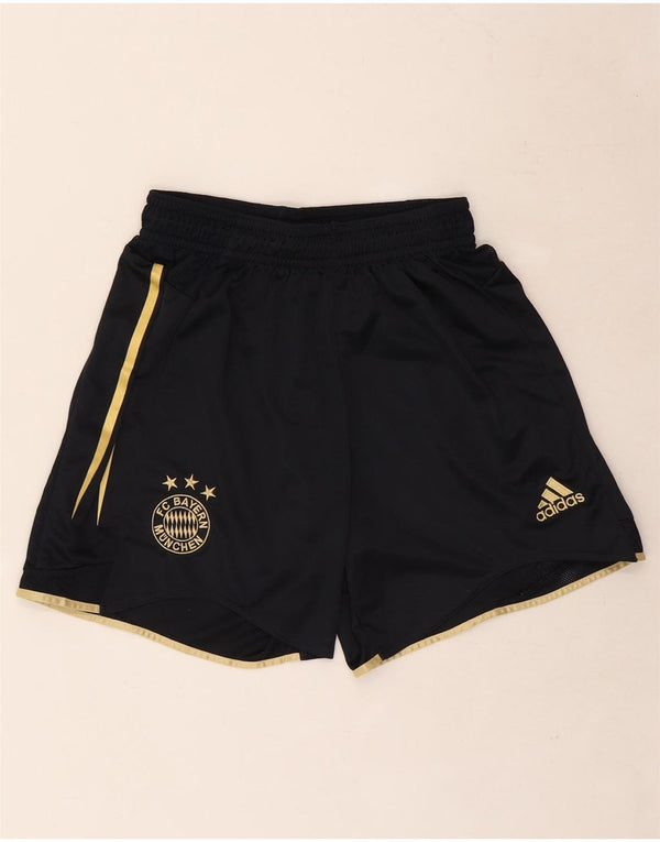 Adidas Mens FC Bayern Munchen Спортивные шорты среднего размера из полиэстера черного цвета
