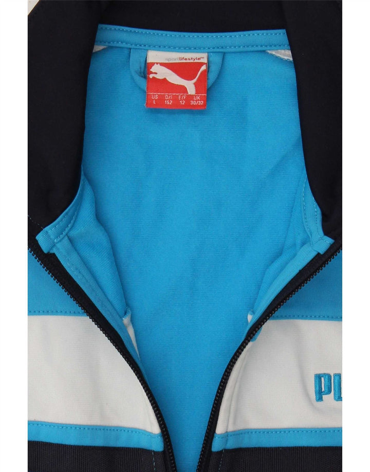 Спортивный костюм Puma для мальчиков, верхняя куртка 11–12 лет, синий полиэстер с цветными блоками
