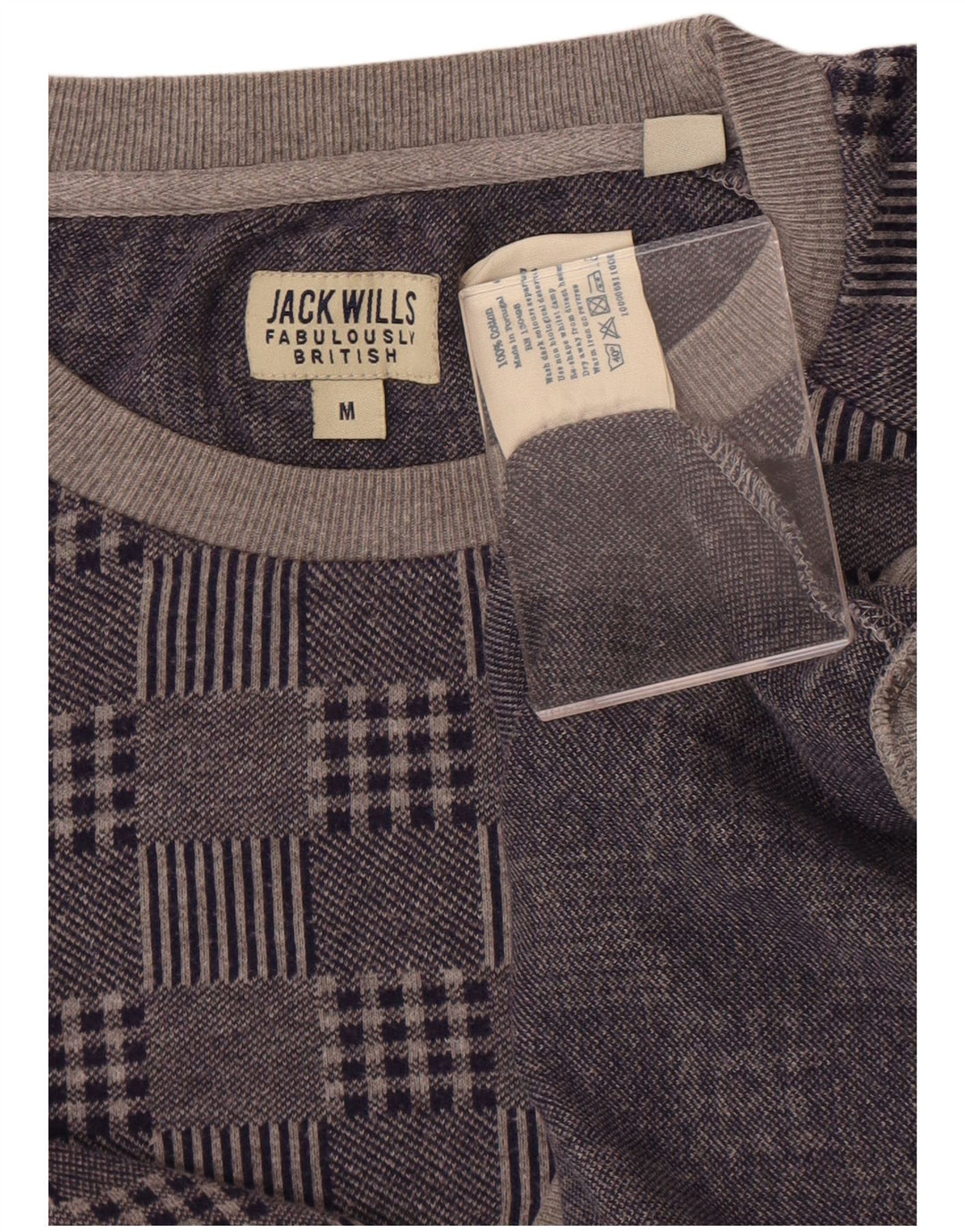 Мужской джемпер с круглым вырезом Jack Wills, средний темно-синий пэчворк