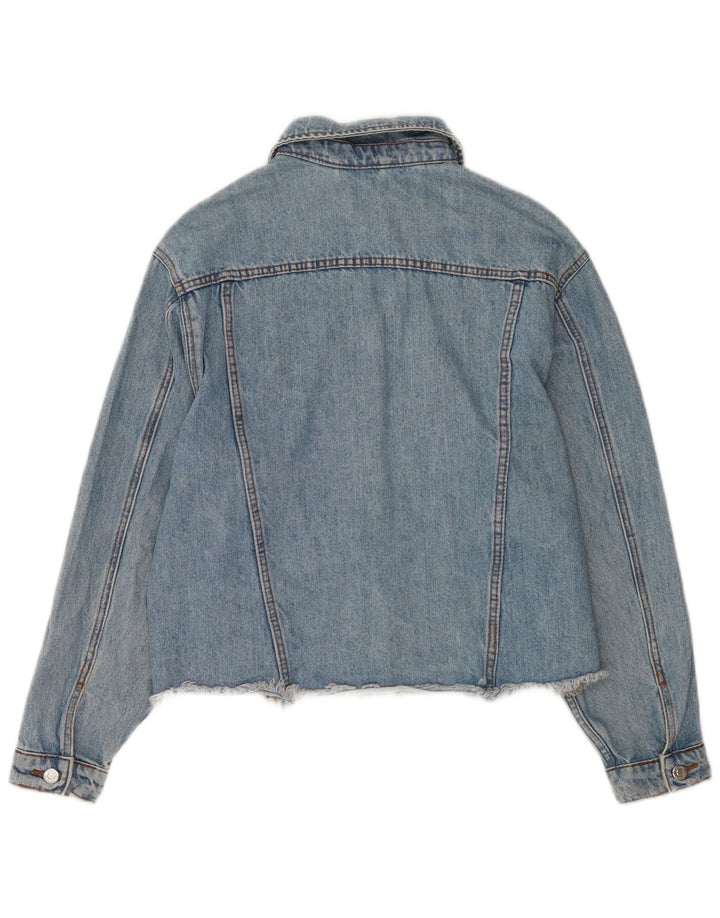 Женская джинсовая куртка оверсайз Topshop UK 8, маленький синий хлопок