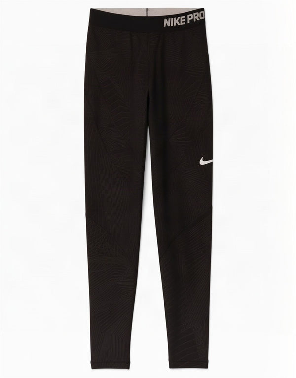 Женские леггинсы с рисунком Nike UK 4 XS, черные полиэстер с геометрическим рисунком