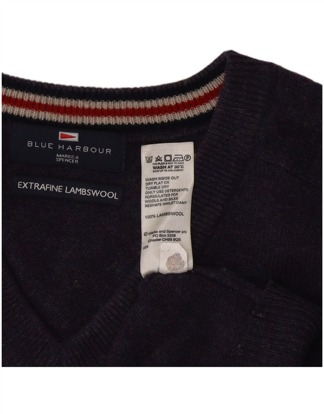 Мужской джемпер с v-образным вырезом Marks & Spencer Blue Harbour, средний фиолетовый