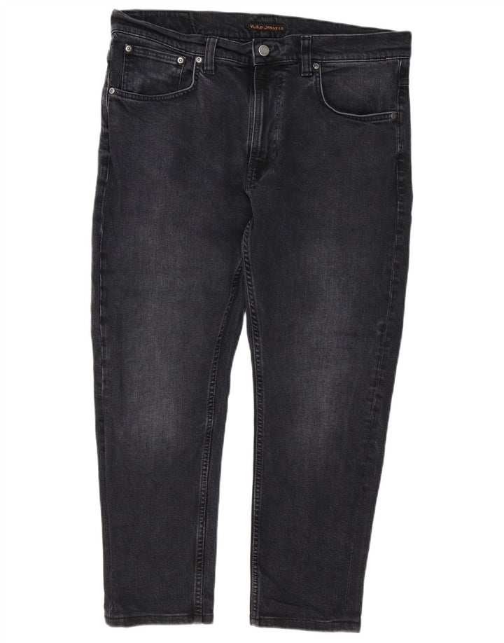 Мужские узкие джинсы Nudie W34 L28, черный хлопок
