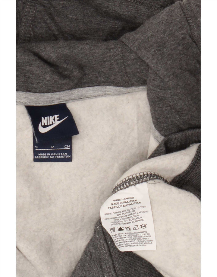 Мужской свитер с капюшоном на молнии Nike, маленький серый хлопок с крапинками