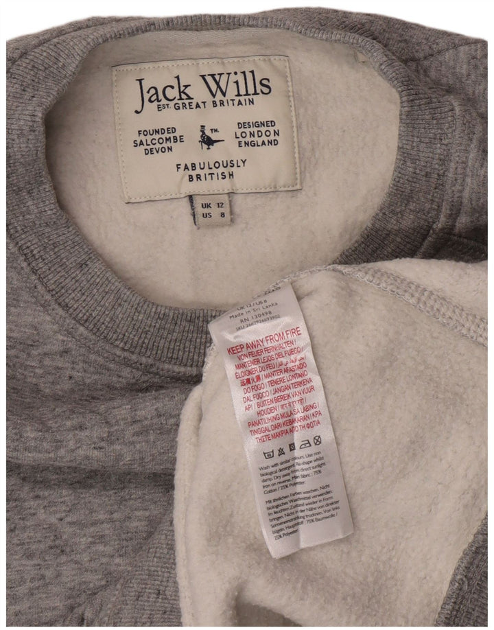 Женский свитер-свитшот Jack Wills UK 12, хлопковый средний серый цвет