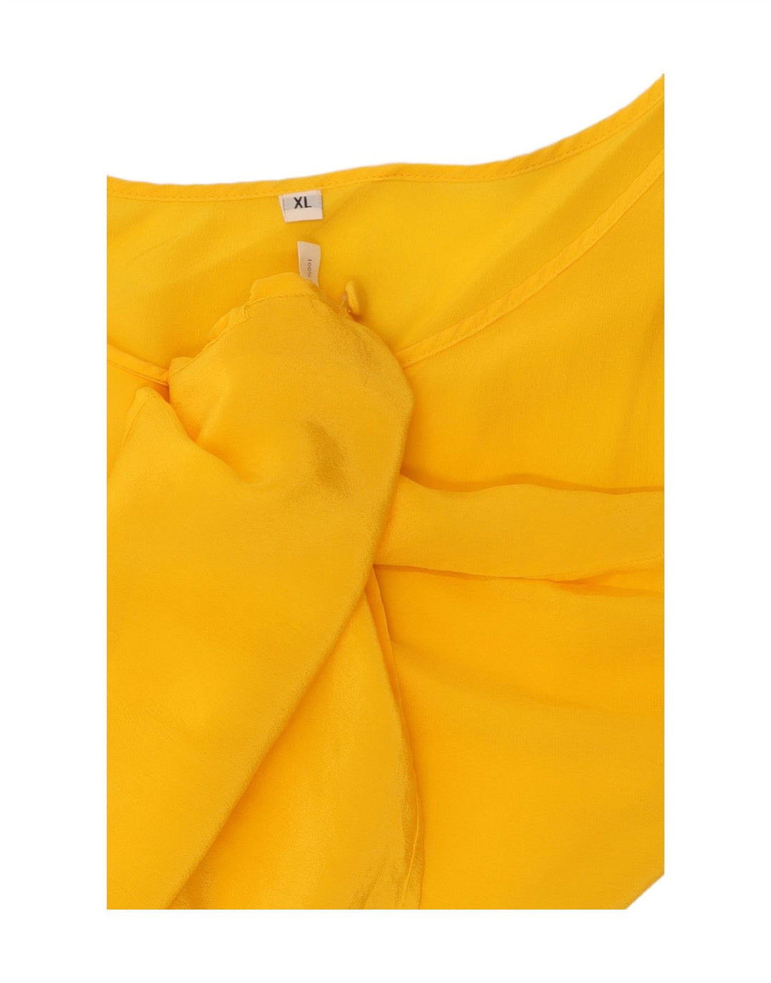 ВИНТАЖНАЯ женская блузка без рукавов, топ UK 18 XL, желтый шелк