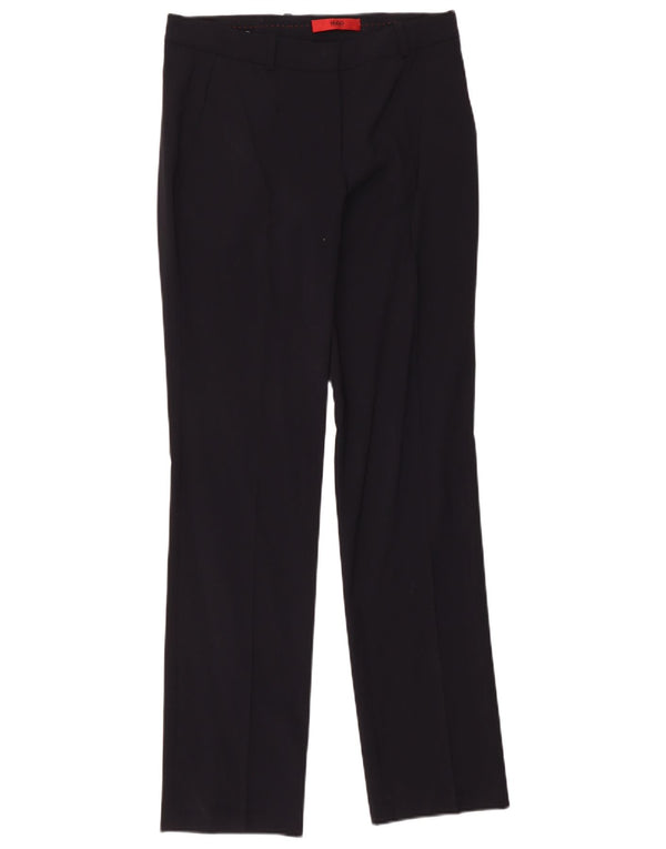 Женские прямые повседневные брюки Hugo Boss UK 10, маленькие W30 L32, черные