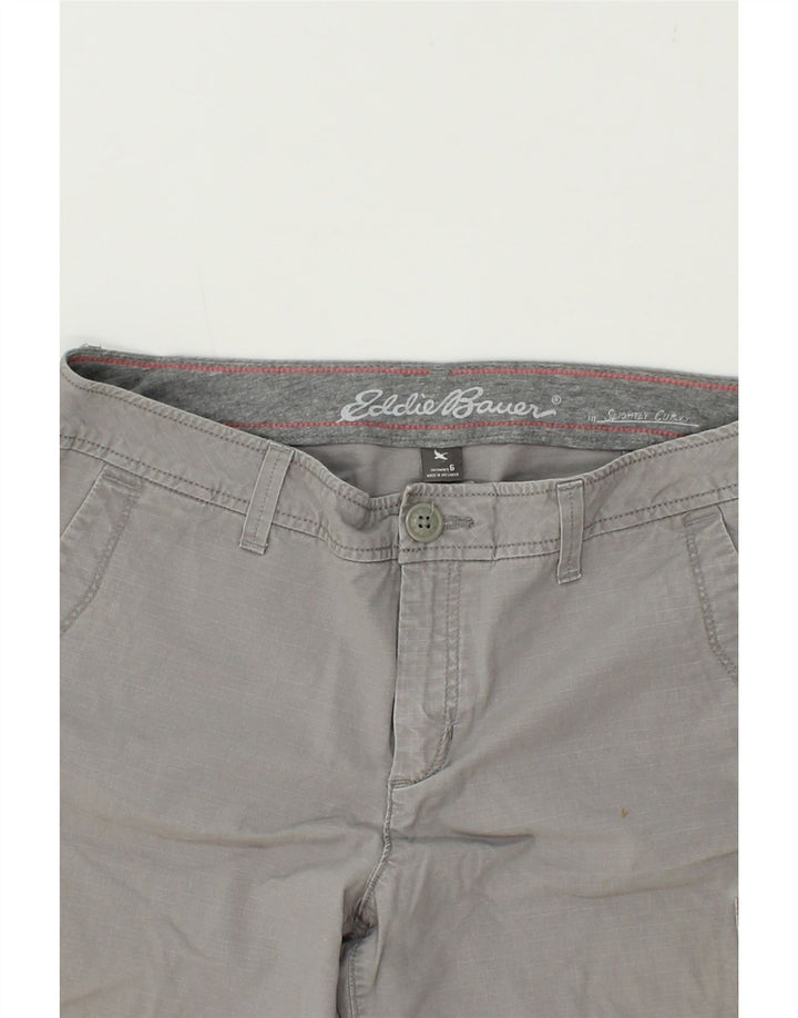 EDDIE BAUER Womens Slightly Curvy Cargo Shorts US 6 Medium W30 Grey Check Vintage Eddie Bauer and Second-Hand Eddie Bauer from Messina Hembry 