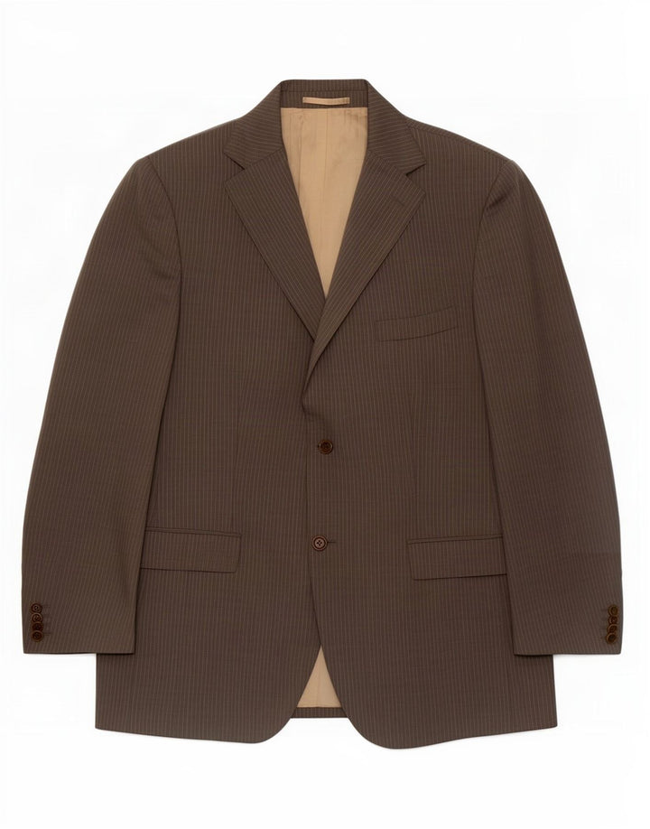 Мужской пиджак Massimo Dutti на 2 пуговицах EU 54 XL, серая шерстяная полоска в тонкую полоску