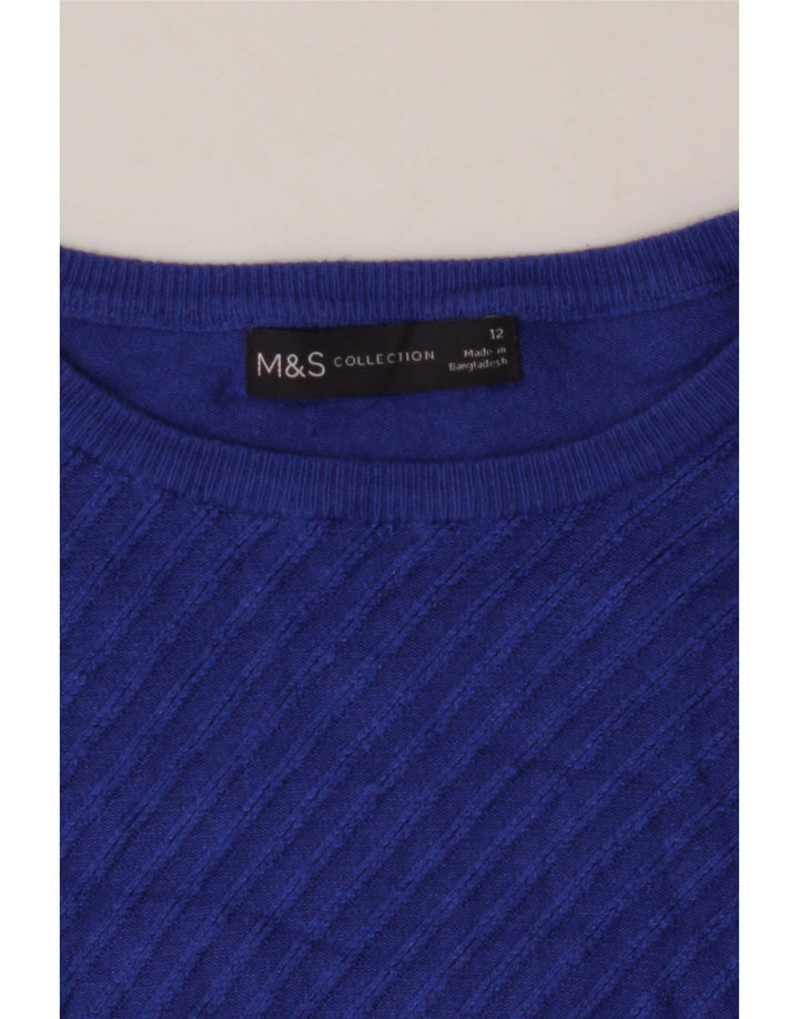 Женский джемпер с вырезом «лодочка» Marks & Spencer UK 12, средний синий