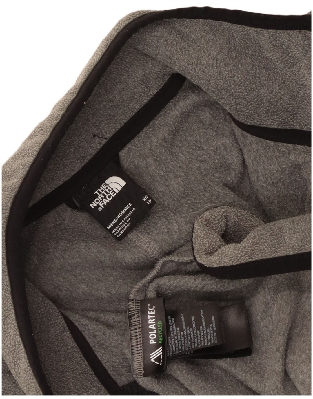 Мужской флисовый джемпер с воротником на молнии The North Face XS, серый полиэстер