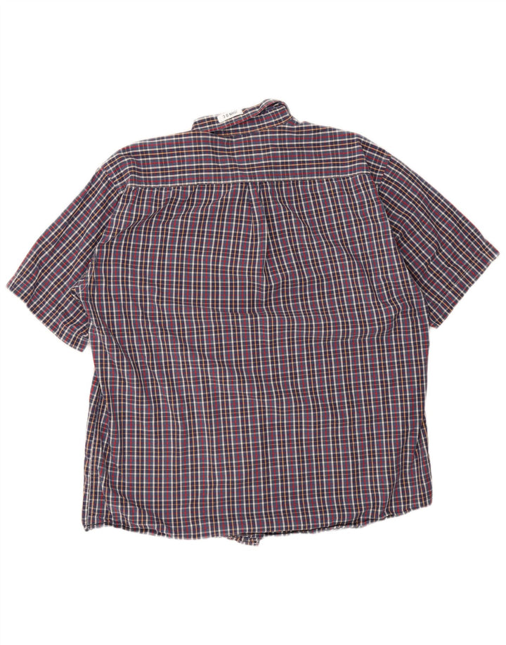 Мужская рубашка стандартного кроя с коротким рукавом Gant 3XL синяя клетка
