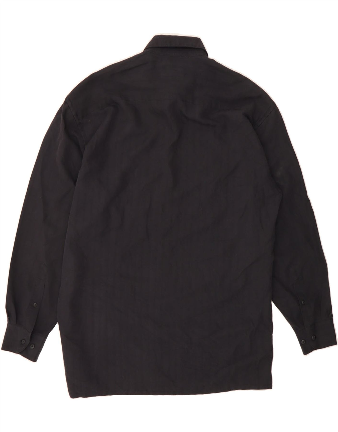 PIERRE CARDIN Mens Shirt Size 15 1/2 Medium Black Herringbone Rayon Vintage Pierre Cardin and Second-Hand Pierre Cardin from Messina Hembry 