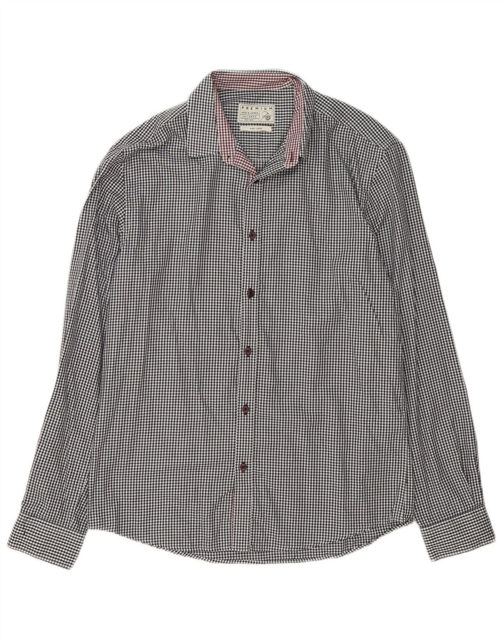 Мужская рубашка Jack & Jones, большая белая хлопковая клетка в мелкую клетку